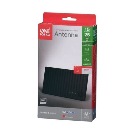 Antenna amplificata per interni - ONE FOR ALL - Con portata di ricezione di 25 km - Segnale di ricezione luminoso