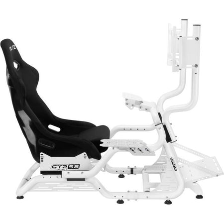 Supporto Simracing e Flightsim - OPLITE - Per GTR S8 Full Force Cockpit - Bianco - Compatibile con freno a mano, cambio, joystick