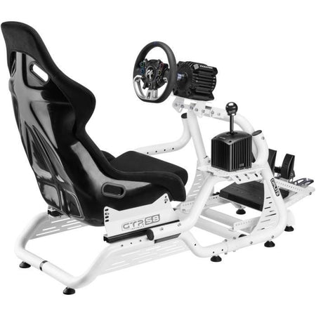 Supporto Simracing e Flightsim - OPLITE - Per GTR S8 Full Force Cockpit - Bianco - Compatibile con freno a mano, cambio, joystick