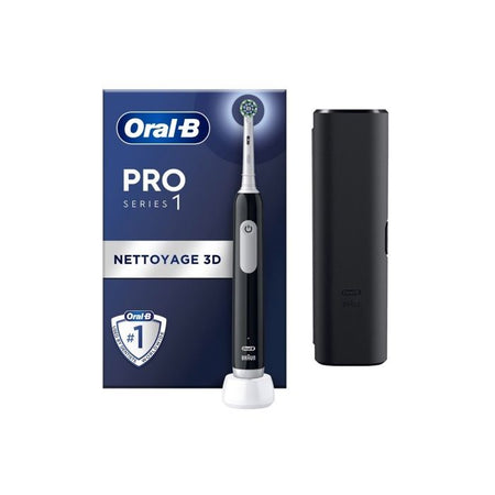 Spazzolino elettrico - ORAL-B - Pro 1 - Nero - Sensore di pressione a 360 - Durata della batteria di 7 giorni