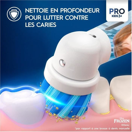 Spazzolino elettrico per bambini Oral-B Pro, 1 manico Frozen, 1 testina, dai 3 anni in su