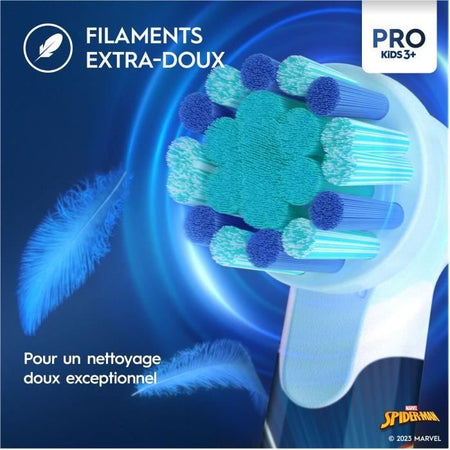 Spazzolino elettrico per bambini Oral-B Pro, 1 manico Marvel Spider-Man, 1 testina, dai 3 anni in su