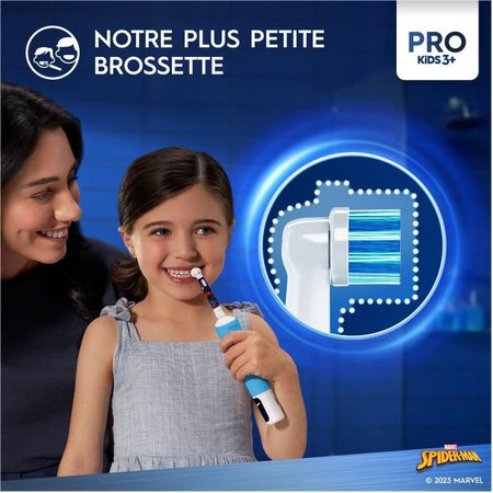 Spazzolino elettrico per bambini Oral-B Pro, 1 manico Marvel Spider-Man, 1 testina, dai 3 anni in su