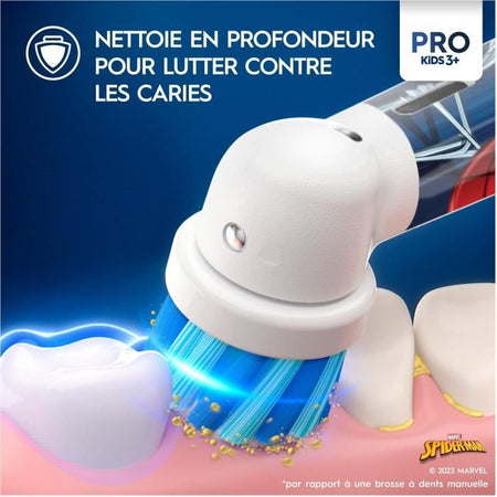 Spazzolino elettrico per bambini Oral-B Pro, 1 manico Marvel Spider-Man, 1 testina, dai 3 anni in su
