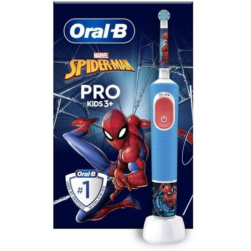 Spazzolino elettrico per bambini Oral-B Pro, 1 manico Marvel Spider-Man, 1 testina, dai 3 anni in su