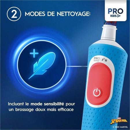 Spazzolino elettrico per bambini Oral-B Pro, 1 manico Marvel Spider-Man, 1 testina, dai 3 anni in su