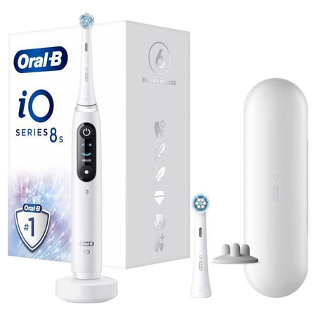 Spazzolino elettrico - Oral-B - iO 8N - Gengive sensibili - 2 testine - 1 custodia da viaggio