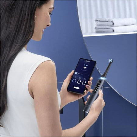 Oral -B IO 9 - Brama Black Electric Denti - Bluetooth Connected, 1 Brush, 1 Caricatore di viaggio, 1 busta magnetica