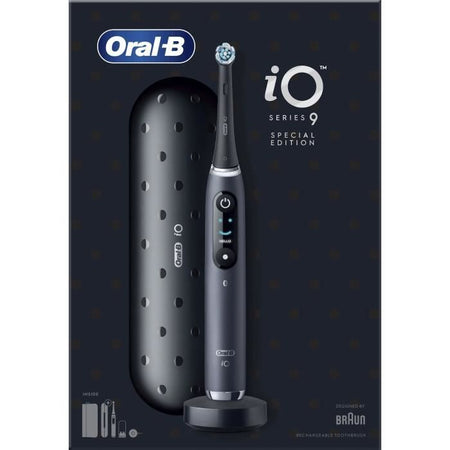 Oral -B IO 9 - Brama Black Electric Denti - Bluetooth Connected, 1 Brush, 1 Caricatore di viaggio, 1 busta magnetica
