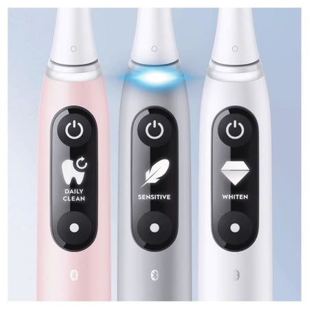 Oral-B iO 6S Spazzolino elettrico connesso Bluetooth grigio, 2 testine, 1 custodia da viaggio