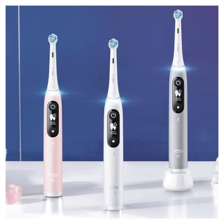 Oral-B iO 6S Spazzolino elettrico connesso Bluetooth grigio, 2 testine, 1 custodia da viaggio