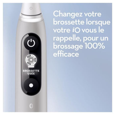 Oral-B iO 6S Spazzolino elettrico connesso Bluetooth grigio, 2 testine, 1 custodia da viaggio