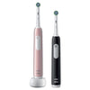 Oral-B Pro Series 1 Confezione da due spazzolini elettrici rosa e neri, 2 testine, progettati da Braun
