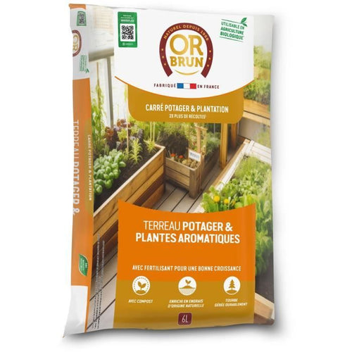 Terriccio per ortaggi e piante aromatiche - OR BRUN - OBRTARO6U - 6L - Crescita rapida
