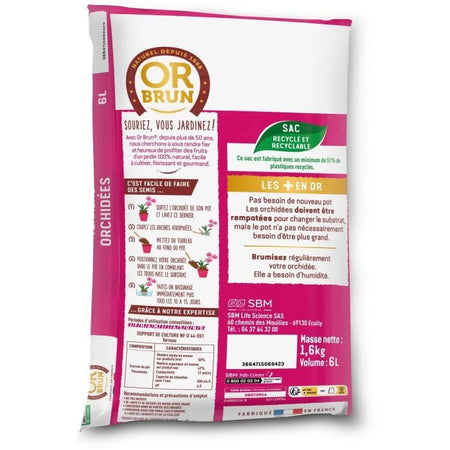 Terriccio per orchidee - BROWN GOLD - OBRTORC6U - 6L - Favorisce la crescita