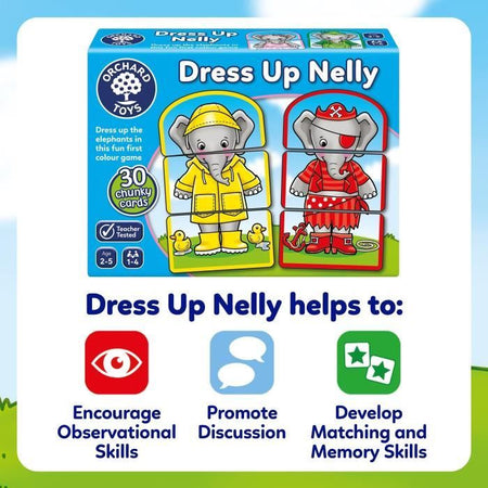 Gli abiti dell'elefantessa Nelly - Gioco di abbinamento colori - FRUTTETO