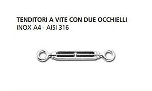 ORECA - 1 TENDITORE A VITE CON 2 OCCHIELLI IN INOX 8 x 120 mm 0021504.IX