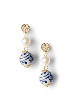 Orecchini pendenti con perla in ceramica | MYA ACCESSORIES