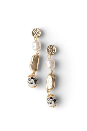 Orecchini pendenti con perla in ceramica | MYA ACCESSORIES