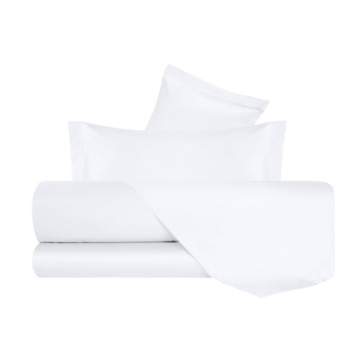 Completo Letto in Raso di puro cotone Bianco - Vanita di raso