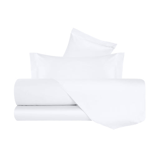 Completo Letto in Raso di puro cotone Bianco - Vanita di raso