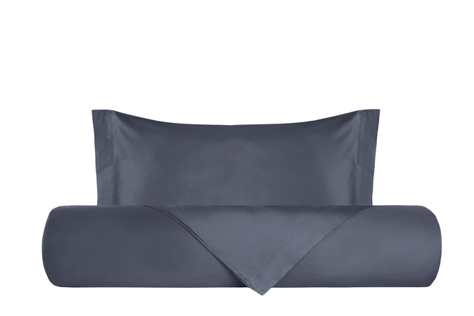 Parure Copripiumino in Raso di puro cotone Grigio - Vanita di raso