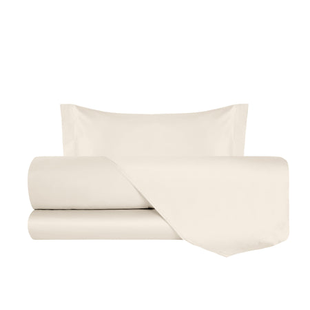 Completo Letto in Raso di puro cotone Panna - Vanita di raso