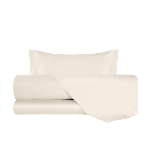 Completo Letto in Raso di puro cotone Panna - Vanita di raso