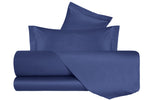 Completo Letto in Raso di puro cotone Blu - Vanita di raso
