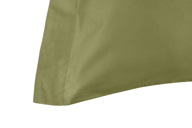 Completo Copripiumino in Raso di puro cotone Verde Oliva - Vanita di raso