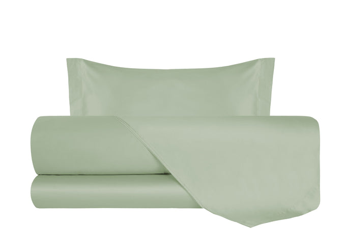Completo Copripiumino in Raso di puro cotone Verde Chiaro - Vanita di raso