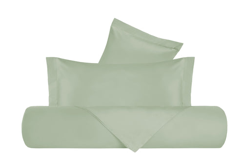Parure Copripiumino in Raso di puro cotone Verde Chiaro - Vanita di raso