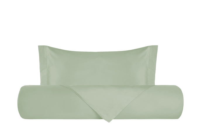 Parure Copripiumino in Raso di puro cotone Verde Chiaro - Vanita di raso