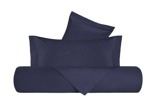 Parure Copripiumino in Raso di puro cotone Blu Notte - Vanita di raso