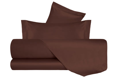 Completo Letto in Raso di puro cotone Cacao