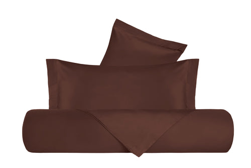 Parure Copripiumino in Raso di puro cotone Cacao