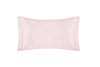 Coppia di federe a 2 volani  in Raso di puro cotone Rosa