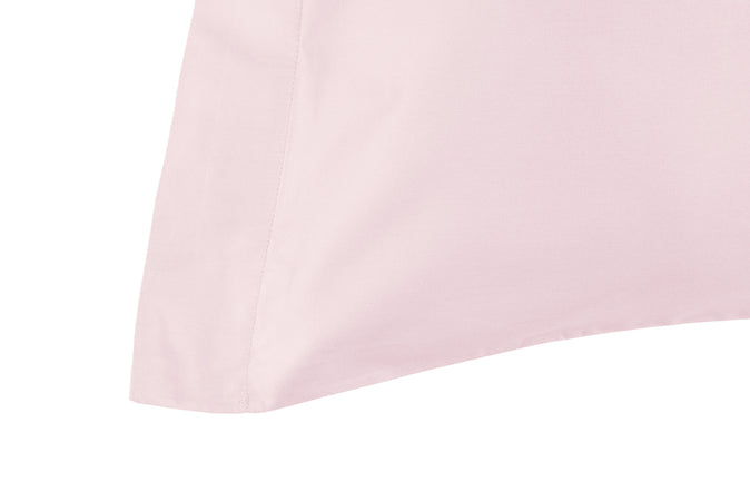 Coppia di federe a 2 volani  in Raso di puro cotone Rosa