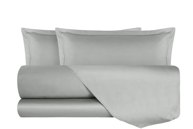 Completo Letto in Raso di puro cotone In Raso DELUXE Grigio Perla