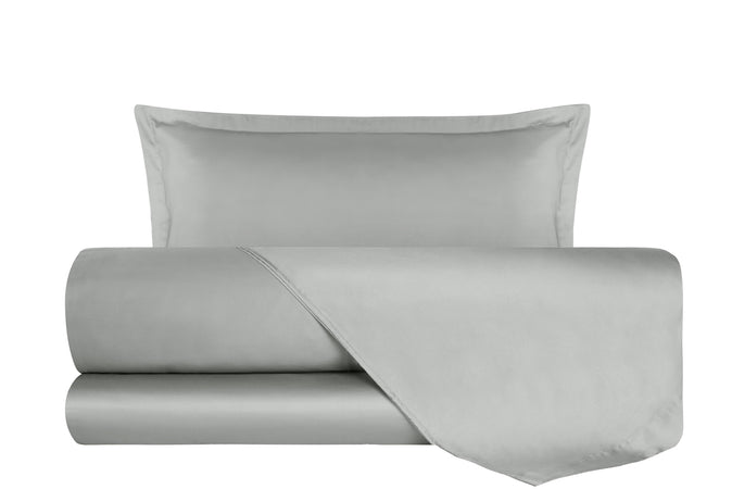 Completo Letto in Raso di puro cotone In Raso DELUXE Grigio Perla