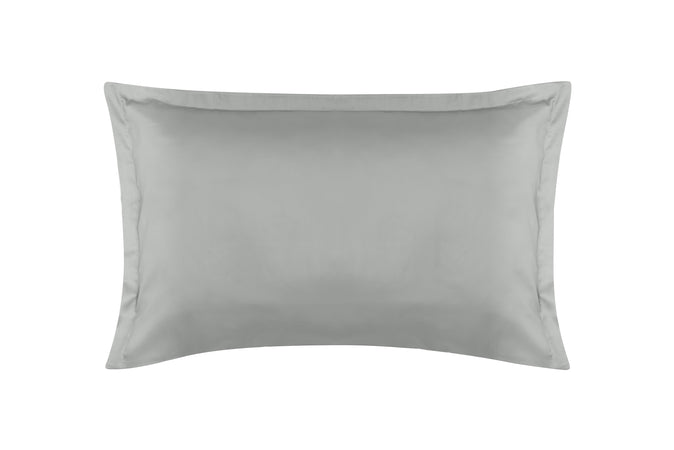 Completo Copripiumino In Raso Di Puro Cotone DELUXE Grigio Perla