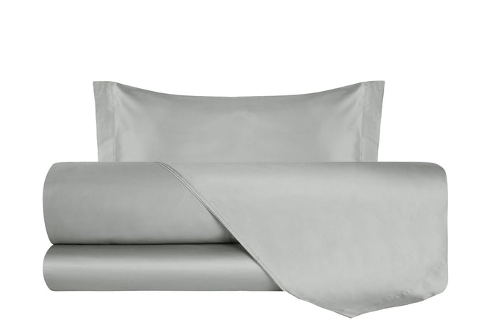 Completo Letto in Raso di puro cotone Grigio Perla - Vanita di raso