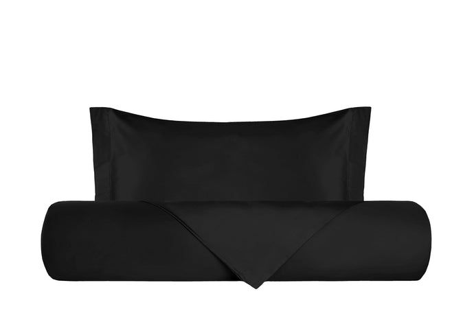 Parure Copripiumino in Raso di puro cotone Nero - Vanita di raso
