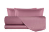 Completo Copripiumino In Raso Di Puro Cotone DELUXE Matrimoniale Rosa Nostalgia