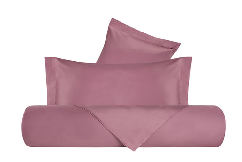 Parure Copripiumino in Raso di puro cotone Rosa Nostalgia - Vanita di raso