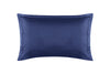 Coppia Di Federe in Raso di Puro Cotone DELUXE 3 Volani Blu Avio