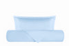 Parure Copripiumino in raso di puro cotone DELUXE 3 volani Azzurro