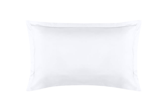 Coppia Di Federe in Raso di Puro Cotone DELUXE 3 Volani Bianco