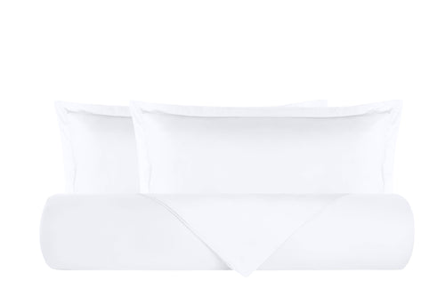 Parure Copripiumino in raso di puro cotone DELUXE 3 volani Bianco