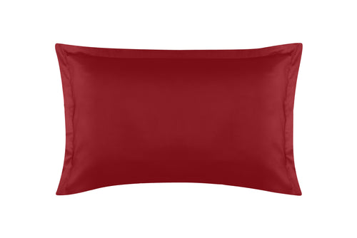 Coppia Di Federe in Raso di Puro Cotone DELUXE 3 Volani Bordeaux